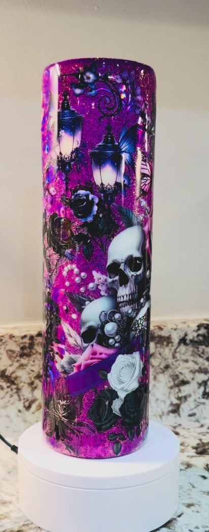 Purple Passion 32 oz Tipsy Flip Epoxy Tumbler – Insulated Stainless Steel Bottle with 2 Lids & Straw