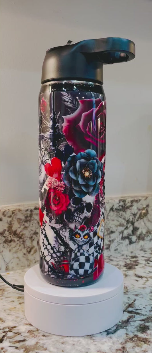 Alice The Black Dagger 25oz Duo Hydro Bottle EpoxyTumbler – Insulated Stainless Steel Bottle with 2 Lids & Straw