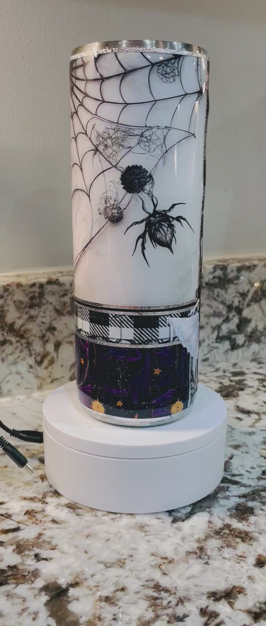 Spider black/purple 20 oz EpoxyTumbler – Insulated Stainless Steel Skinny Cup with Lid & Straw
