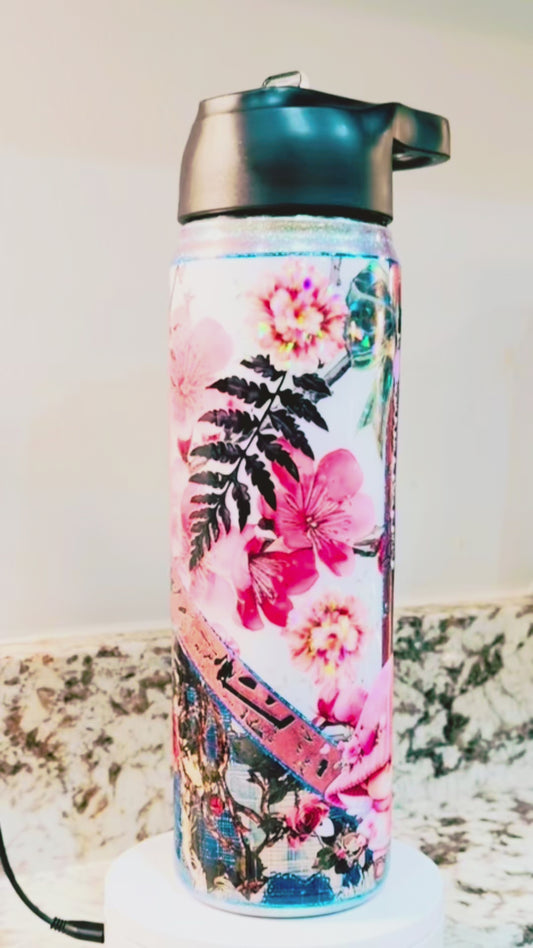 Pink Jeans 25oz Duo Hydro Bottle EpoxyTumbler – Insulated Stainless Steel Bottle with 2 Lids & Straw
