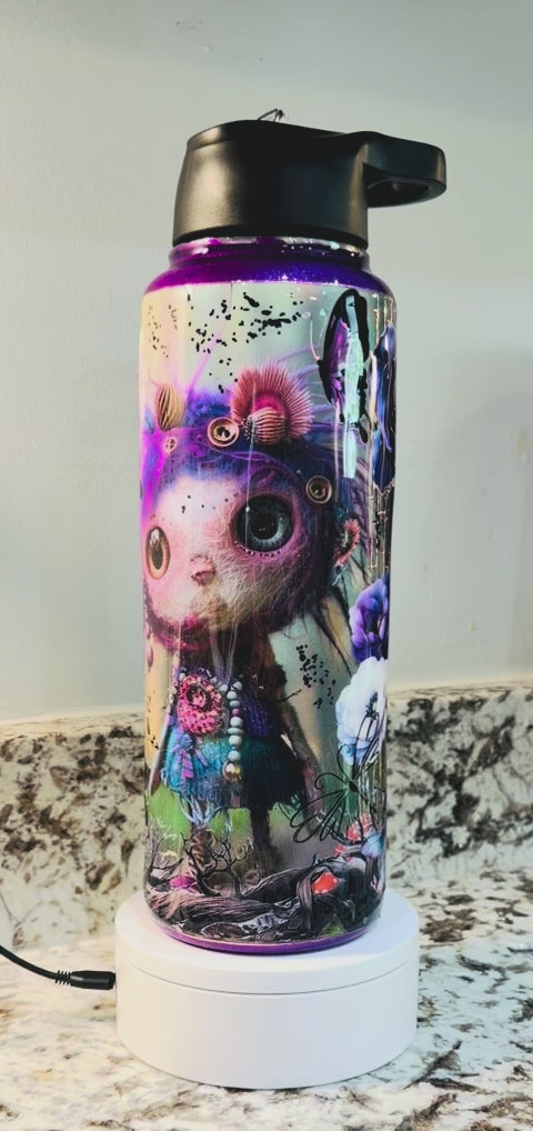 Misfit Doll #1 - 40 oz Duo Hydro Bottle EpoxyTumbler – Insulated Stainless Steel Bottle with 2 Lids & Straw