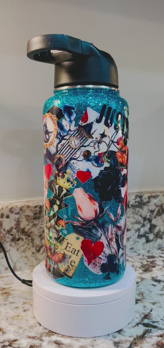 Alice “Just Be Real” 32 oz Duo Hydro Bottle EpoxyTumbler – Insulated Stainless Steel Bottle with Lids & Straw