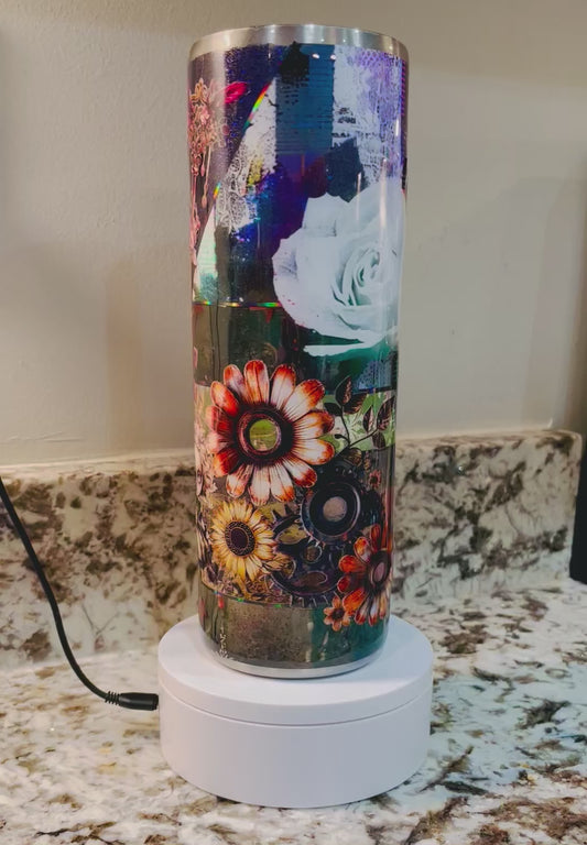 Orange/green w/Gothic doll 30 oz Epoxy Tumbler – Insulated Stainless Steel Skinny Cup with Lid & NoStraw