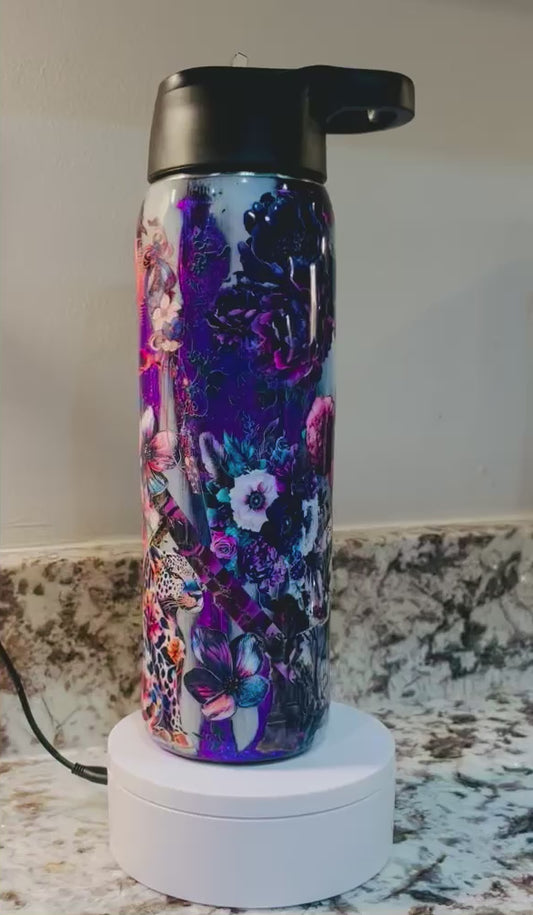 Purple Wash 25oz Duo Hydro Bottle EpoxyTumbler – Insulated Stainless Steel Bottle with 2 Lids & Straw