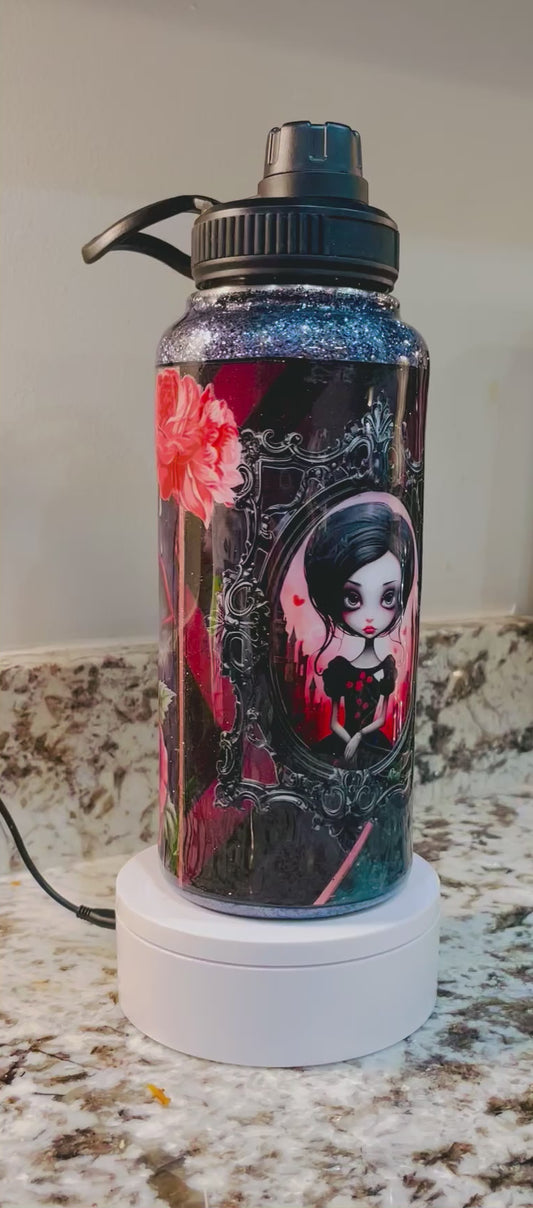 Simply Gothic 32 oz Duo Hydro Bottle EpoxyTumbler – Insulated Stainless Steel Bottle with Lids & Straw