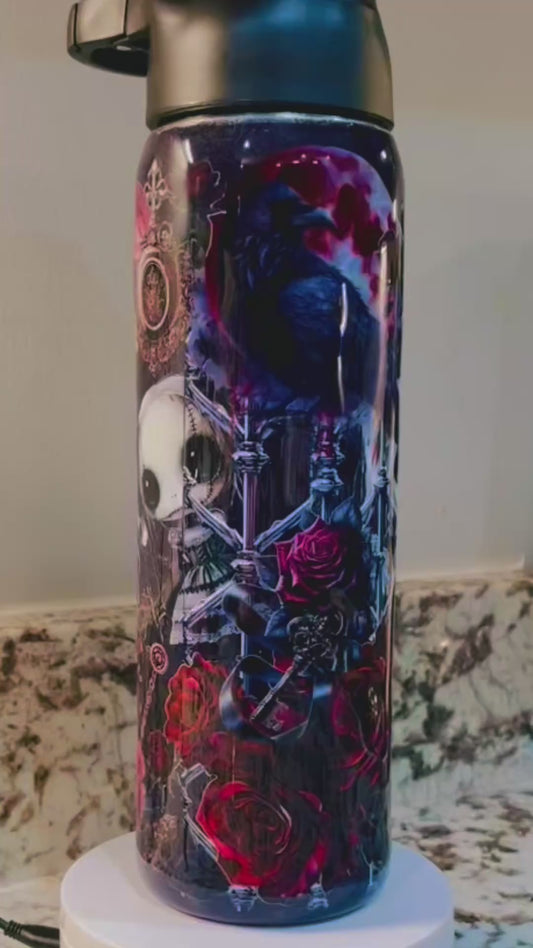 Yin-Yang 25oz Duo Hydro Bottle EpoxyTumbler – Insulated Stainless Steel Bottle with 2 Lids & Straw