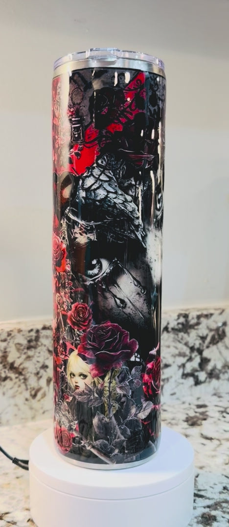 Visions of Tears 32 oz Tipsy Flip Epoxy Tumbler – Insulated Stainless Steel Bottle with 2 Lids & Straw
