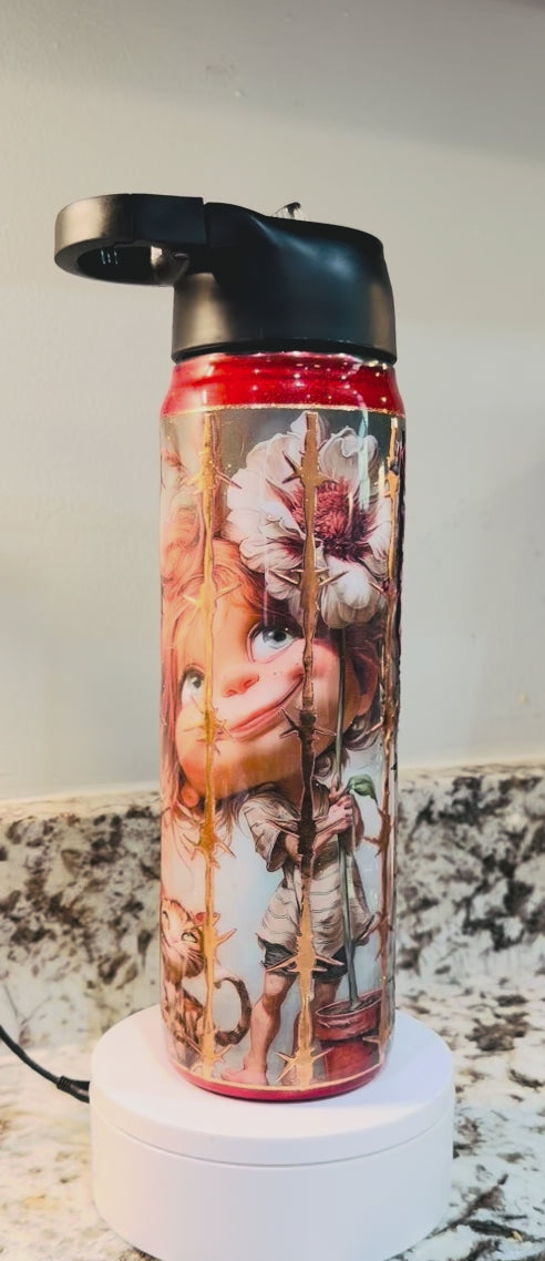 She Is Purrfect 25oz Duo Hydro Bottle EpoxyTumbler – Insulated Stainless Steel Bottle with 2 Lids & Straw