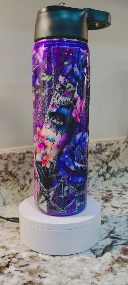 Purple Reign 25oz Duo Hydro Bottle EpoxyTumbler – Insulated Stainless Steel Bottle with 2 Lids & Straw