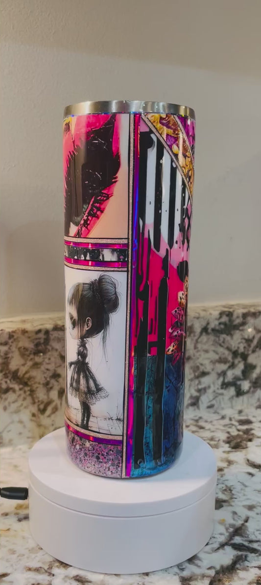 Retro Goth Eye on You 20 oz EpoxyTumbler – Insulated Stainless Steel Skinny Cup with Lid & Straw