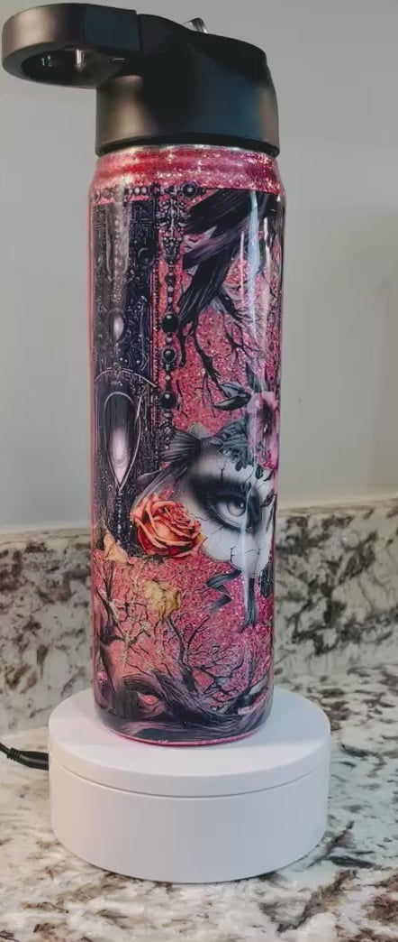 Shabby Eyed 25oz Duo Hydro Bottle EpoxyTumbler – Insulated Stainless Steel Bottle with 2 Lids & Straw