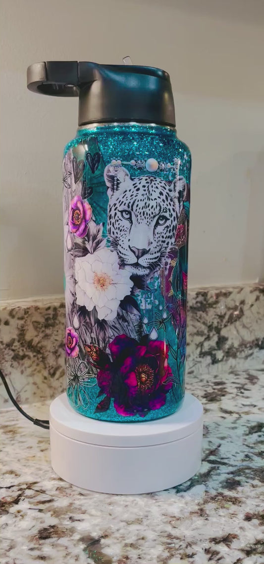 The Tiger 32 oz Duo Hydro Bottle EpoxyTumbler – Insulated Stainless Steel Bottle with Lids & Straw